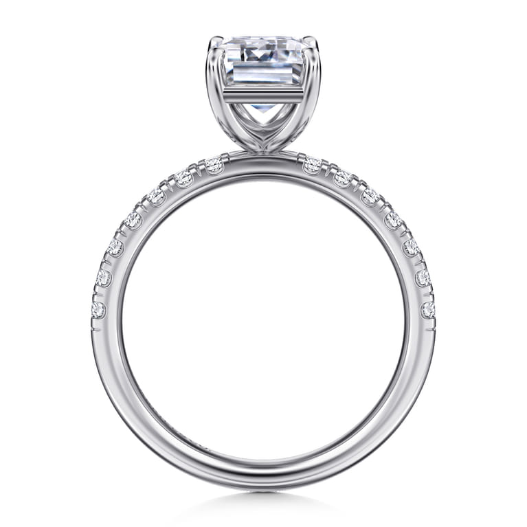 Winslow - 14K White Gold Emerald Cut Diamond Engagement Ring - 0.36 ct - Shot 2