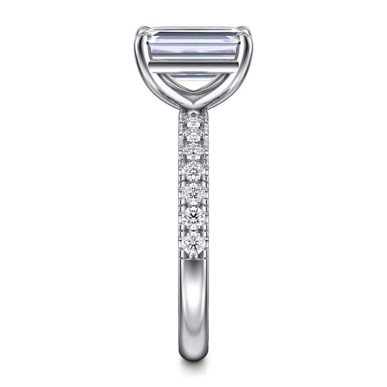 Winslow - 14K White Gold Emerald Cut Diamond Engagement Ring - 0.36 ct - Shot 5