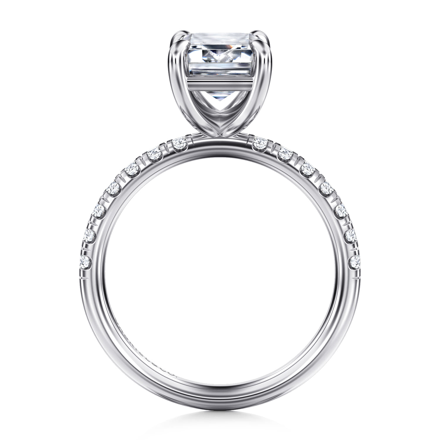 Winslow - 14K White Gold Emerald Cut Diamond Engagement Ring - 0.38 ct - Shot 2
