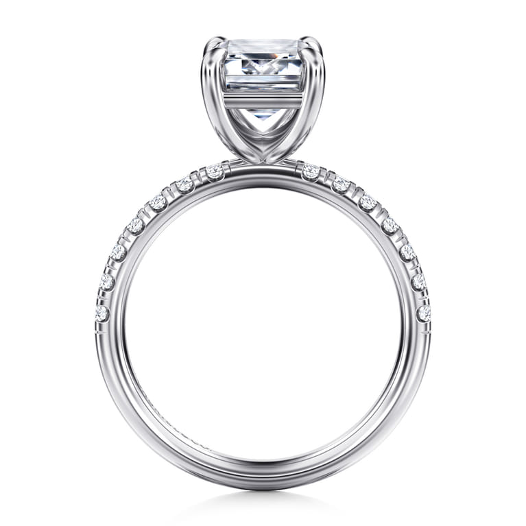 Winslow - 14K White Gold Emerald Cut Diamond Engagement Ring - 0.38 ct - Shot 2