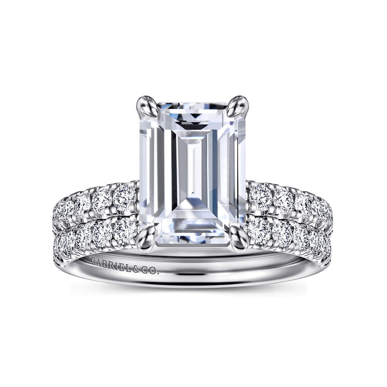 Winslow - 14K White Gold Emerald Cut Diamond Engagement Ring - 0.38 ct - Shot 4