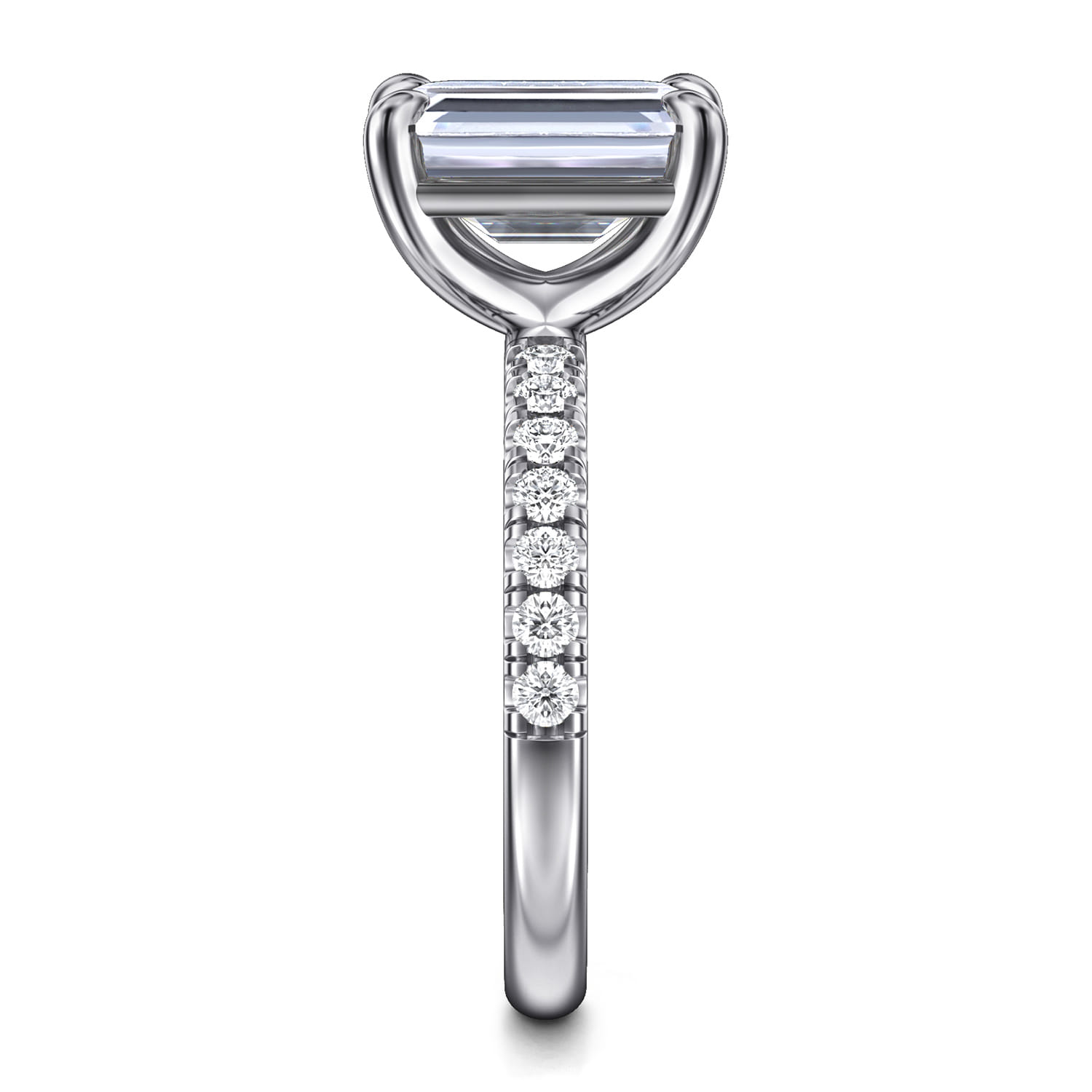 Winslow - 14K White Gold Emerald Cut Diamond Engagement Ring - 0.38 ct - Shot 5