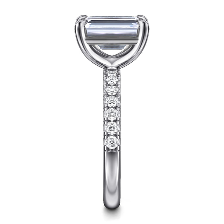 Winslow - 14K White Gold Emerald Cut Diamond Engagement Ring - 0.38 ct - Shot 5