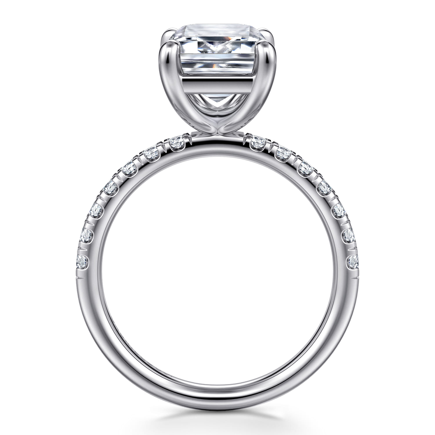 Winslow - 14K White Gold Emerald Cut Diamond Engagement Ring - 0.4 ct - Shot 2