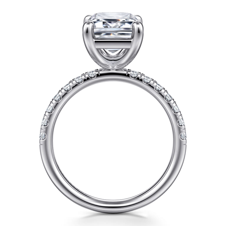 Winslow - 14K White Gold Emerald Cut Diamond Engagement Ring - 0.4 ct - Shot 2