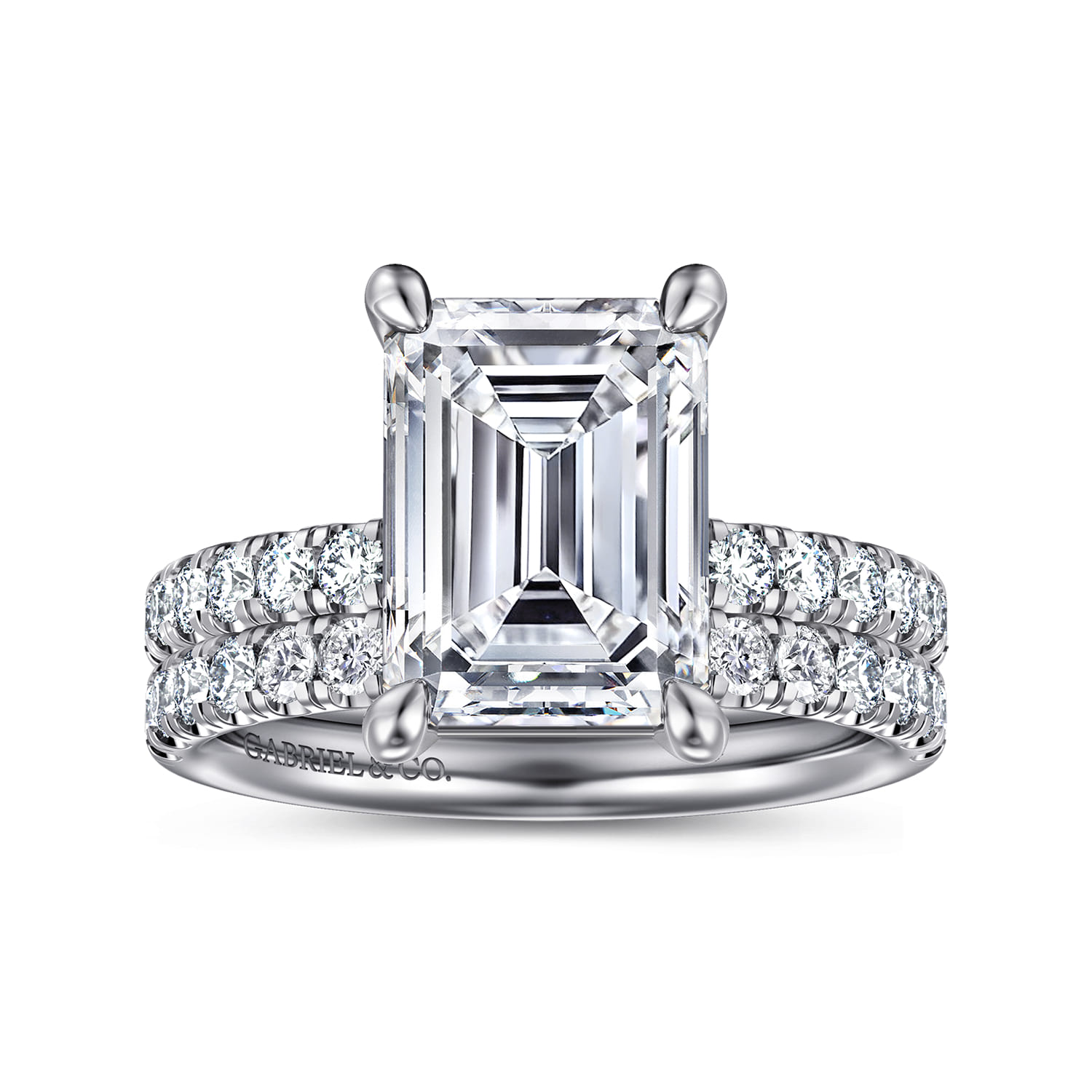Winslow - 14K White Gold Emerald Cut Diamond Engagement Ring - 0.4 ct - Shot 4
