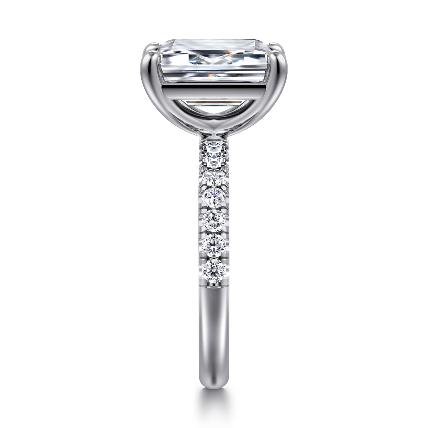 Winslow - 14K White Gold Emerald Cut Diamond Engagement Ring - 0.4 ct - Shot 4