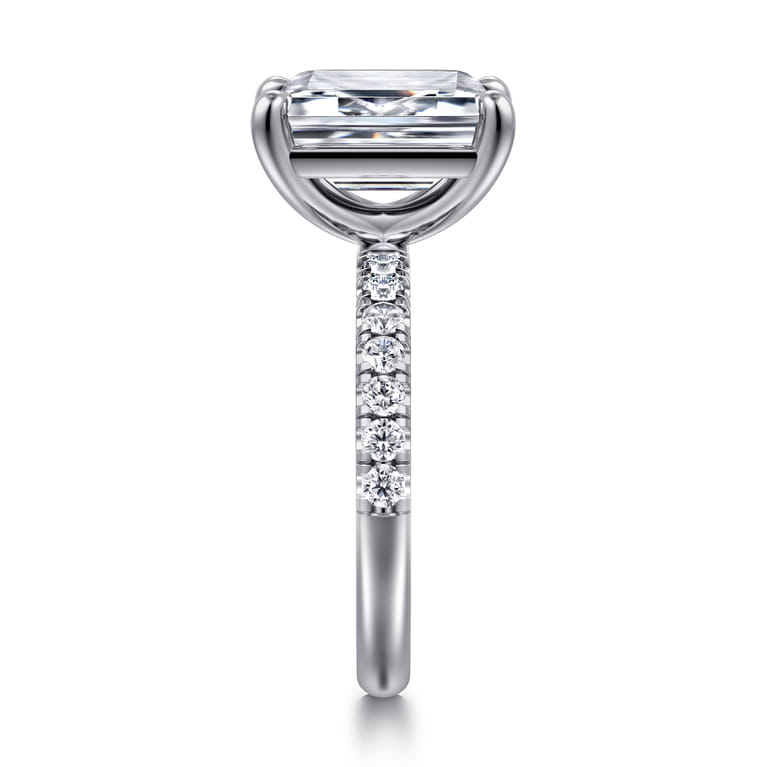 Winslow - 14K White Gold Emerald Cut Diamond Engagement Ring - 0.4 ct - Shot 4