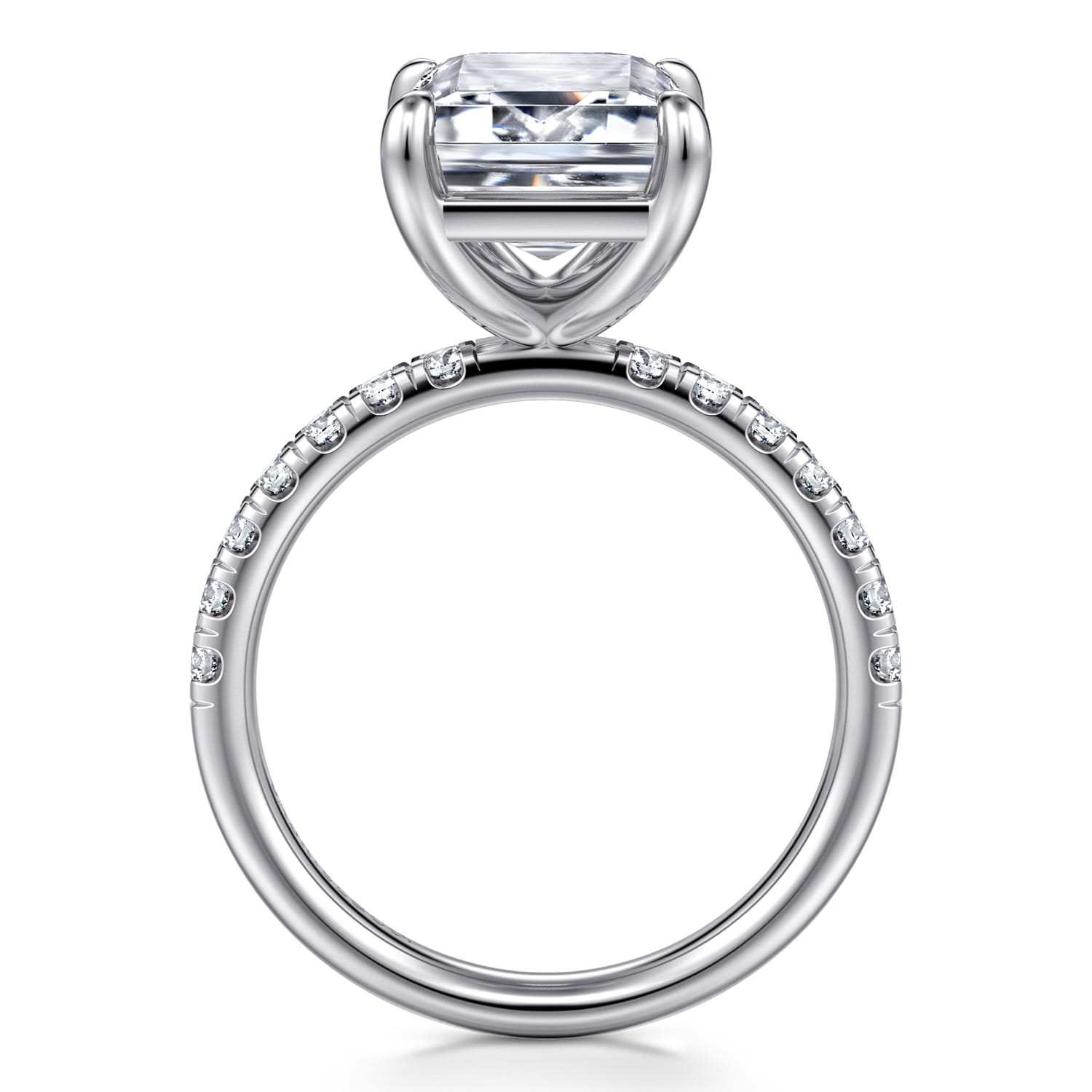 Winslow - 14K White Gold Emerald Cut Diamond Engagement Ring - 0.4 ct - Shot 2