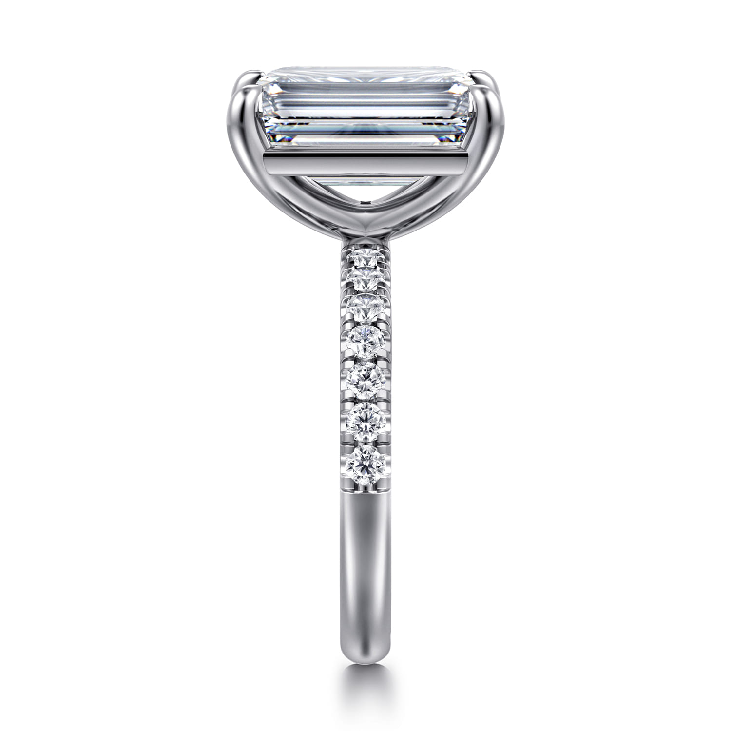 Winslow - 14K White Gold Emerald Cut Diamond Engagement Ring - 0.4 ct - Shot 5