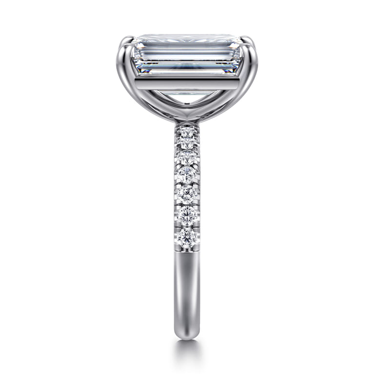 Winslow - 14K White Gold Emerald Cut Diamond Engagement Ring - 0.4 ct - Shot 5