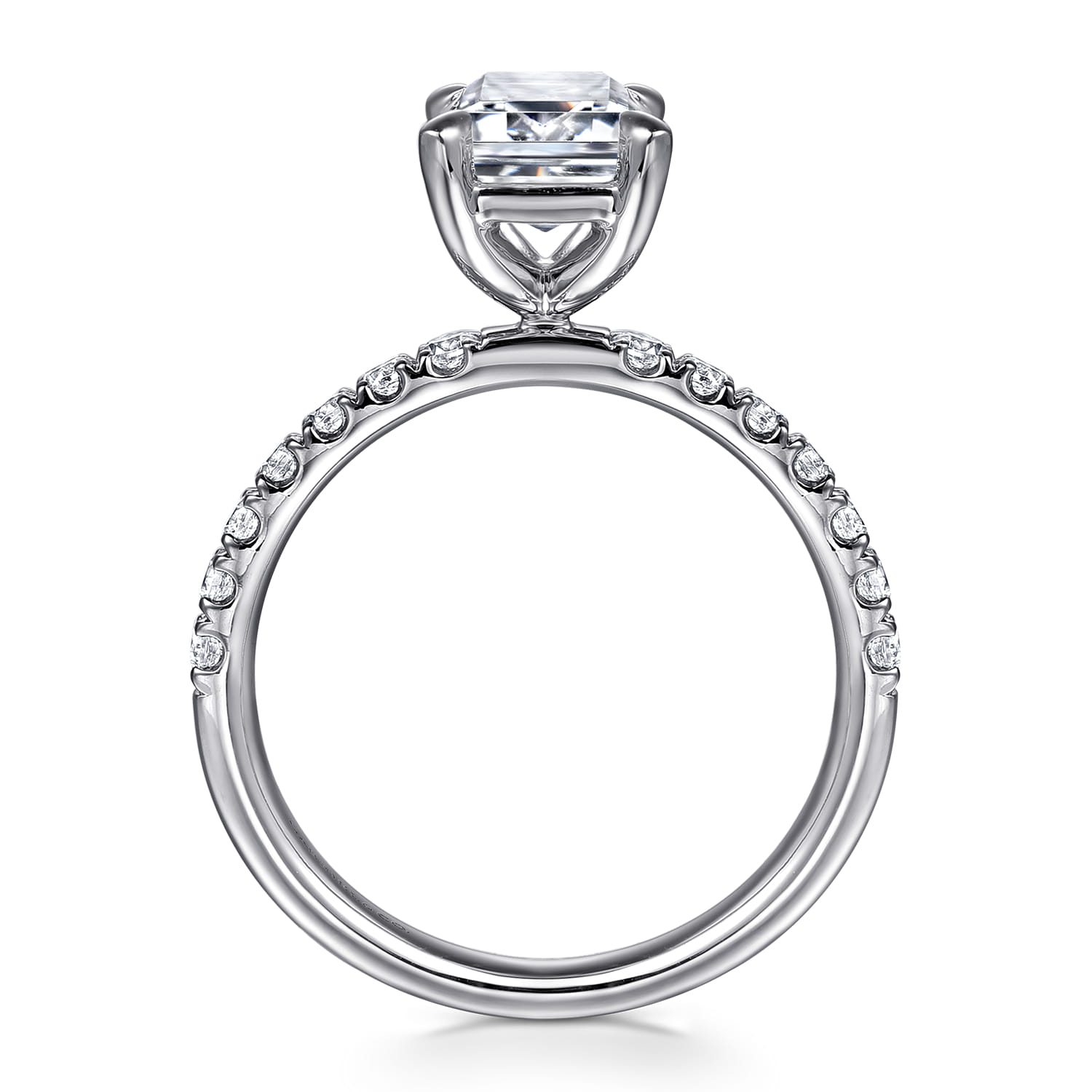 Winslow - 14K White Gold Emerald Cut Diamond Engagement Ring - 0.35 ct - Shot 2