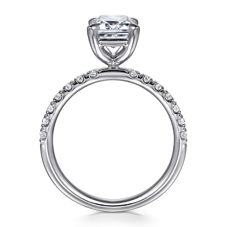 Winslow - 14K White Gold Emerald Cut Diamond Engagement Ring - 0.35 ct - Shot 2