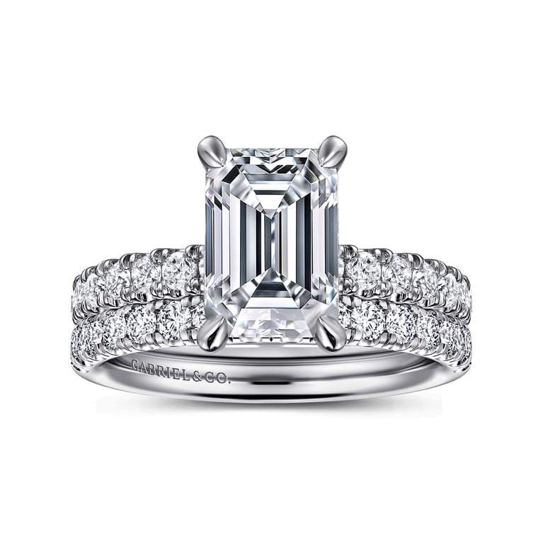 Winslow - 14K White Gold Emerald Cut Diamond Engagement Ring - 0.35 ct - Shot 4
