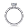 Carinna - 14K White Gold Emerald Cut Diamond Engagement Ring - 0.23 ct