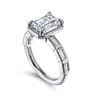 Delphe - 14K White Gold Emerald Cut Diamond Engagement Ring - 0.4 ct
