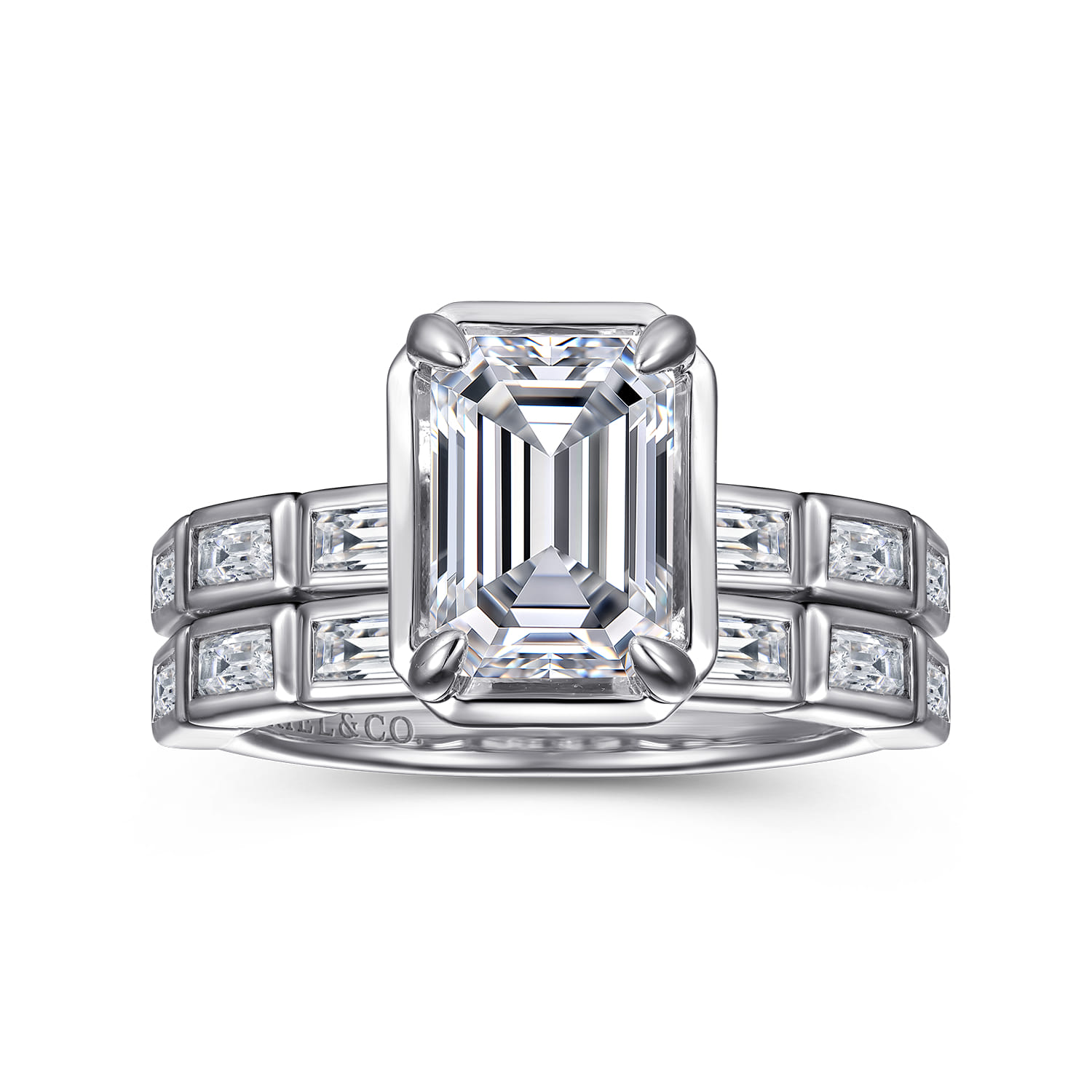 Delphe - 14K White Gold Emerald Cut Diamond Engagement Ring - 0.4 ct - Shot 4