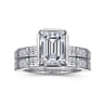 Delphe - 14K White Gold Emerald Cut Diamond Engagement Ring - 0.4 ct