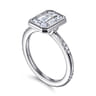 Aspen - 14K White Gold Bezel Set Emerald Cut Diamond Engagement Ring - 0.09 ct