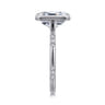 Aspen - 14K White Gold Bezel Set Emerald Cut Diamond Engagement Ring - 0.09 ct