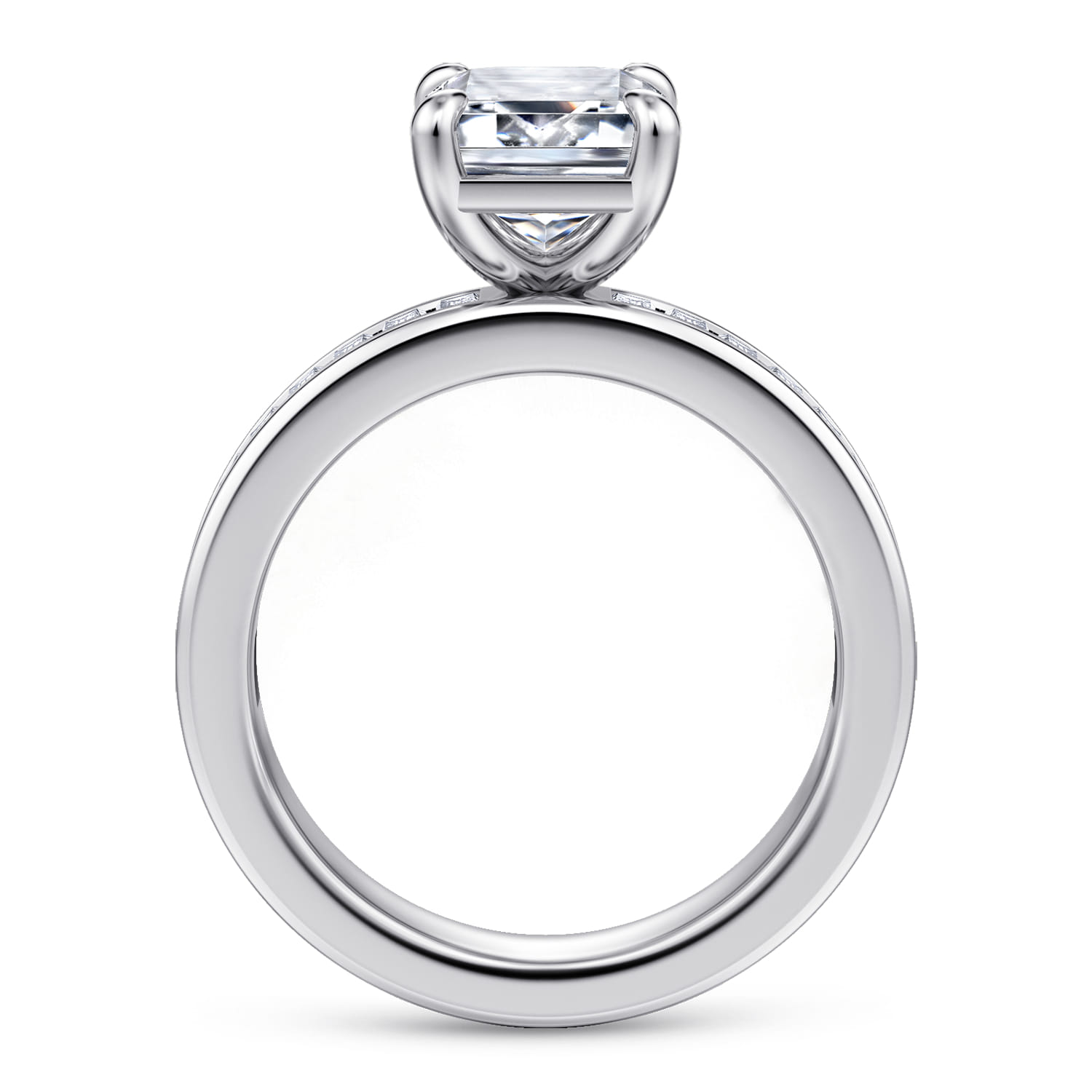 Bassia - 14K White Gold Emerald Cut Diamond Engagement Ring - 1.14 ct - Shot 2