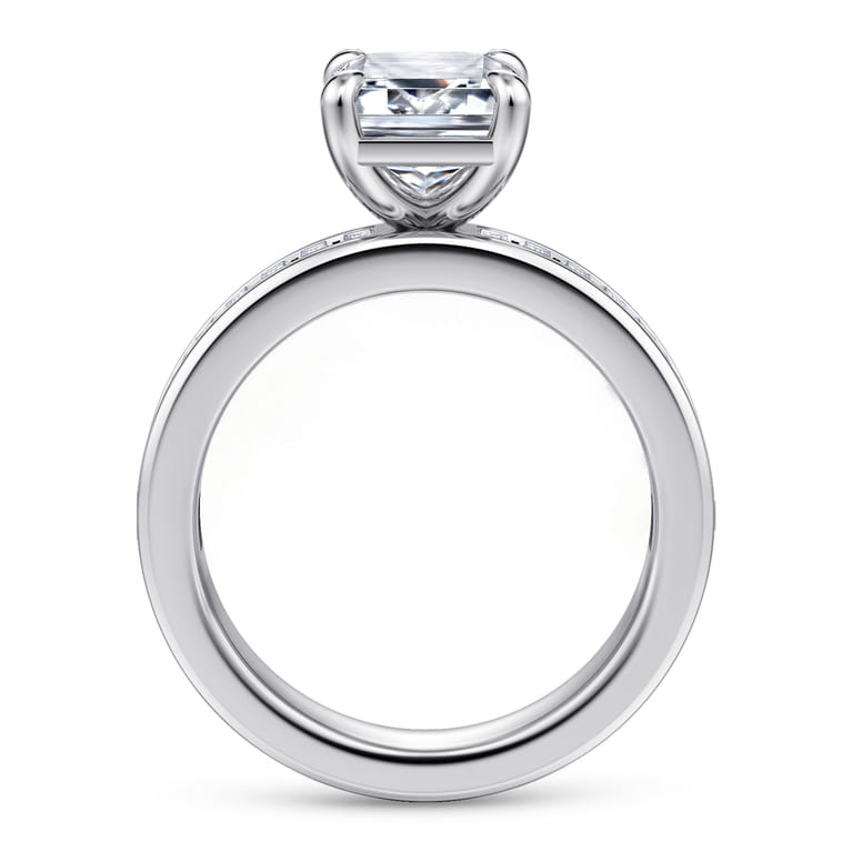 Bassia - 14K White Gold Emerald Cut Diamond Engagement Ring - 1.14 ct - Shot 2