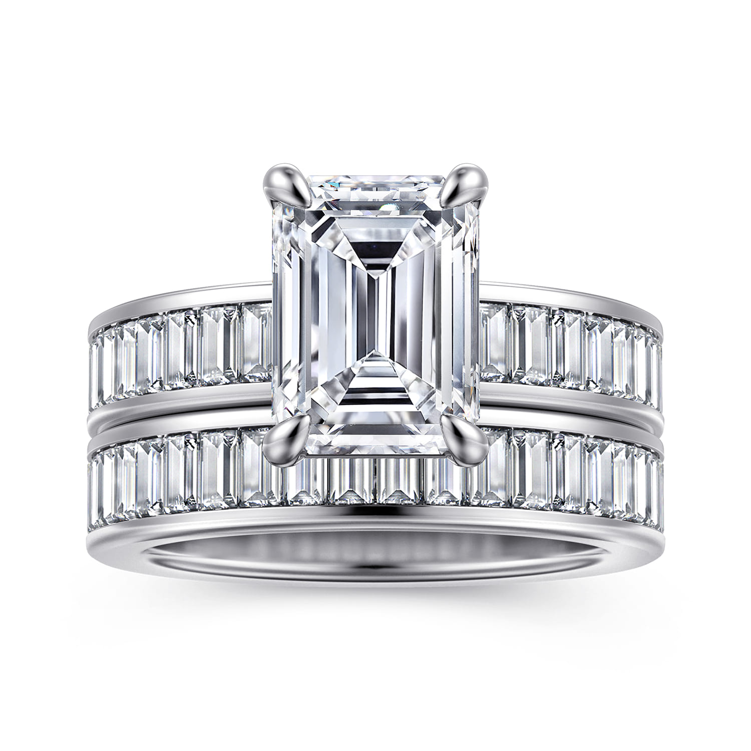 Bassia - 14K White Gold Emerald Cut Diamond Engagement Ring - 1.14 ct - Shot 4