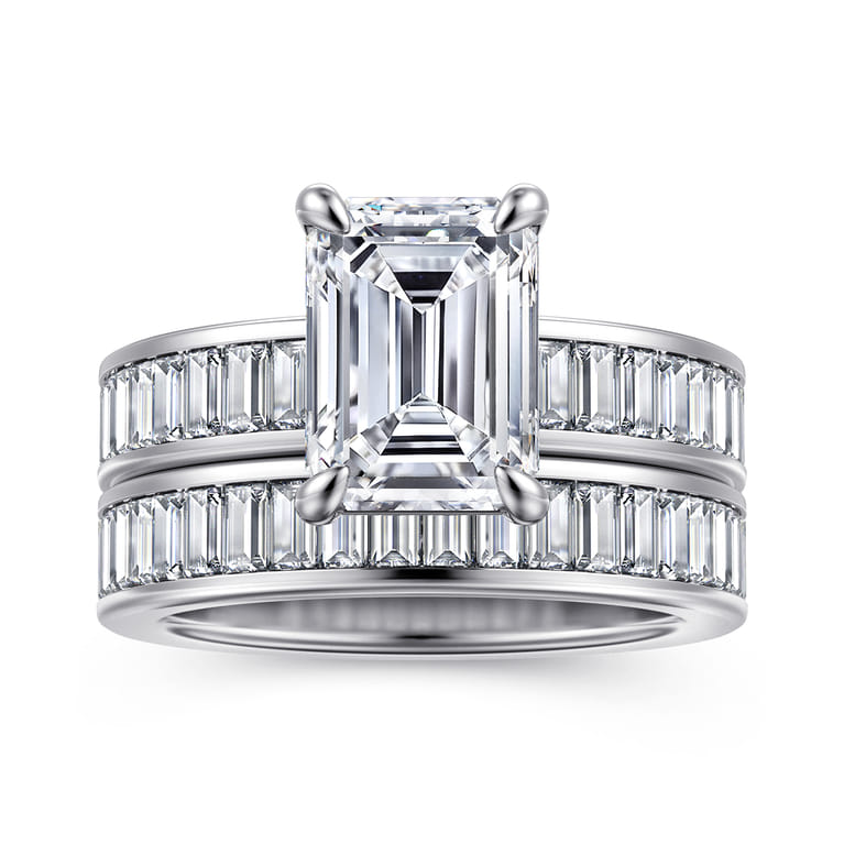 Bassia - 14K White Gold Emerald Cut Diamond Engagement Ring - 1.14 ct - Shot 4