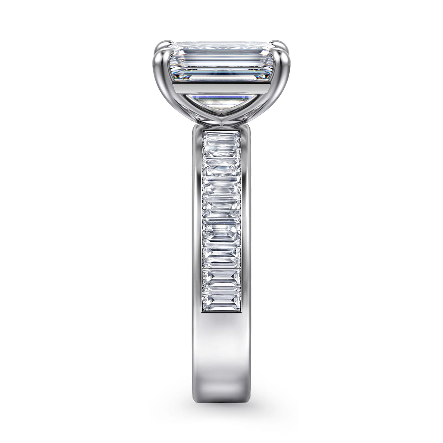 Bassia - 14K White Gold Emerald Cut Diamond Engagement Ring - 1.14 ct - Shot 5