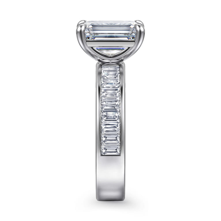 Bassia - 14K White Gold Emerald Cut Diamond Engagement Ring - 1.14 ct - Shot 5
