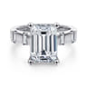 Mirella - 14K White Gold Emerald Cut Diamond Engagement Ring - 0.45 ct