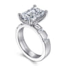Mirella - 14K White Gold Emerald Cut Diamond Engagement Ring - 0.45 ct
