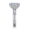 Mirella - 14K White Gold Emerald Cut Diamond Engagement Ring - 0.45 ct