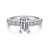 Wyatt - 14K White Gold Emerald Cut Diamond Engagement Ring - 0.38 ct