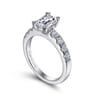 Wyatt - 14K White Gold Emerald Cut Diamond Engagement Ring - 0.38 ct