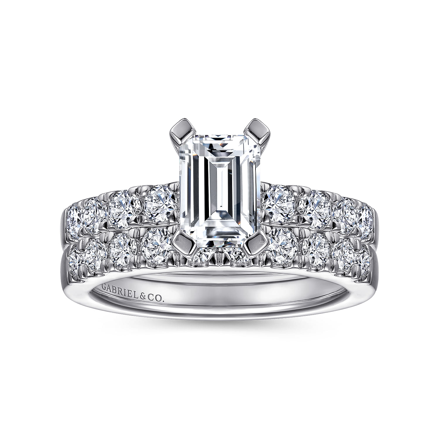 Wyatt - 14K White Gold Emerald Cut Diamond Engagement Ring - 0.38 ct - Shot 4