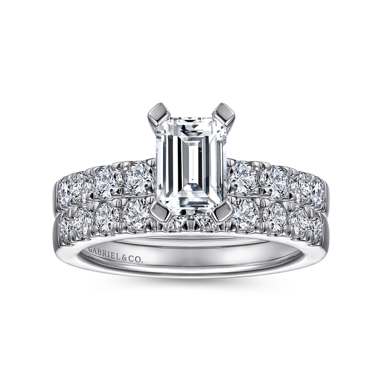 Wyatt - 14K White Gold Emerald Cut Diamond Engagement Ring - 0.38 ct - Shot 4