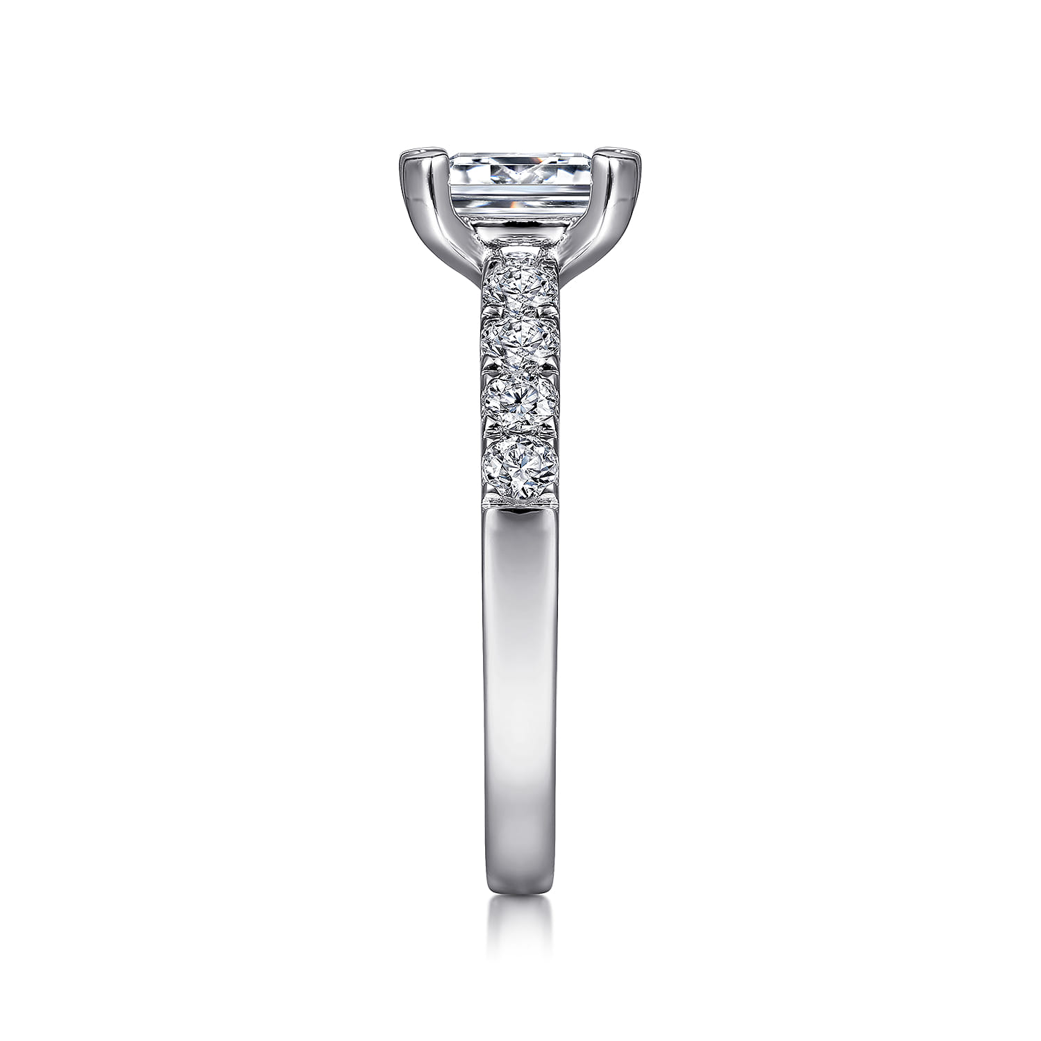 Wyatt - 14K White Gold Emerald Cut Diamond Engagement Ring - 0.38 ct - Shot 5