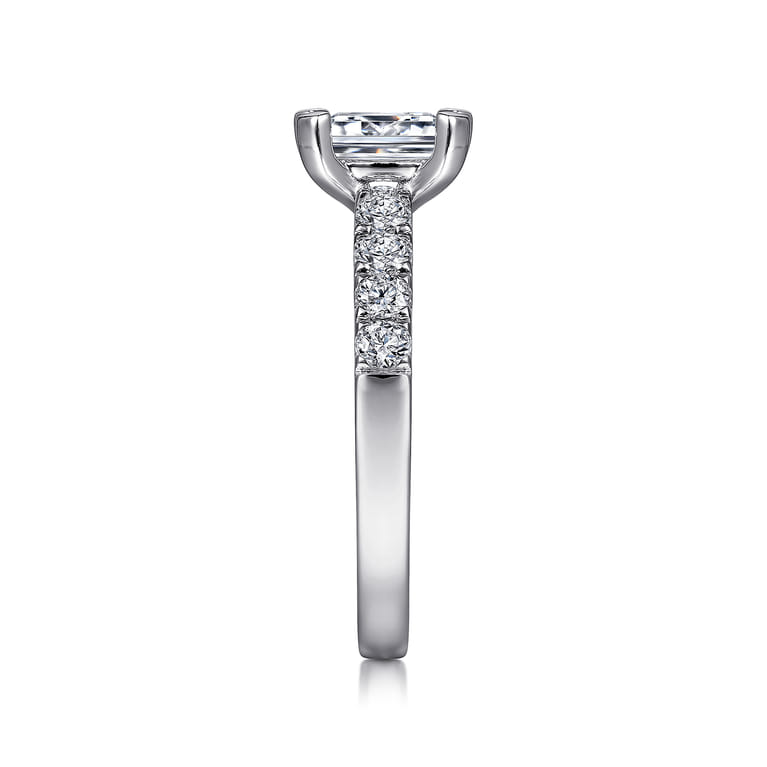 Wyatt - 14K White Gold Emerald Cut Diamond Engagement Ring - 0.38 ct - Shot 5