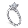 Luciole - 14K White Gold Emerald Cut Diamond Engagement Ring - 0.6 ct