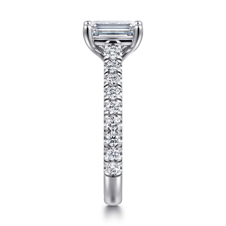 Luciole - 14K White Gold Emerald Cut Diamond Engagement Ring - 0.6 ct - Shot 4
