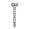 Luciole - 14K White Gold Emerald Cut Diamond Engagement Ring - 0.6 ct