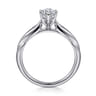 Quinn - 14K White Gold Marquise Shape Diamond Channel Set Engagement Ring - 0.09 ct