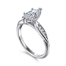 Quinn - 14K White Gold Marquise Shape Diamond Channel Set Engagement Ring - 0.09 ct