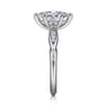 Quinn - 14K White Gold Marquise Shape Diamond Channel Set Engagement Ring - 0.09 ct
