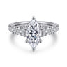 Piper - 14K White Gold Marquise Shape Diamond Engagement Ring - 0.77 ct