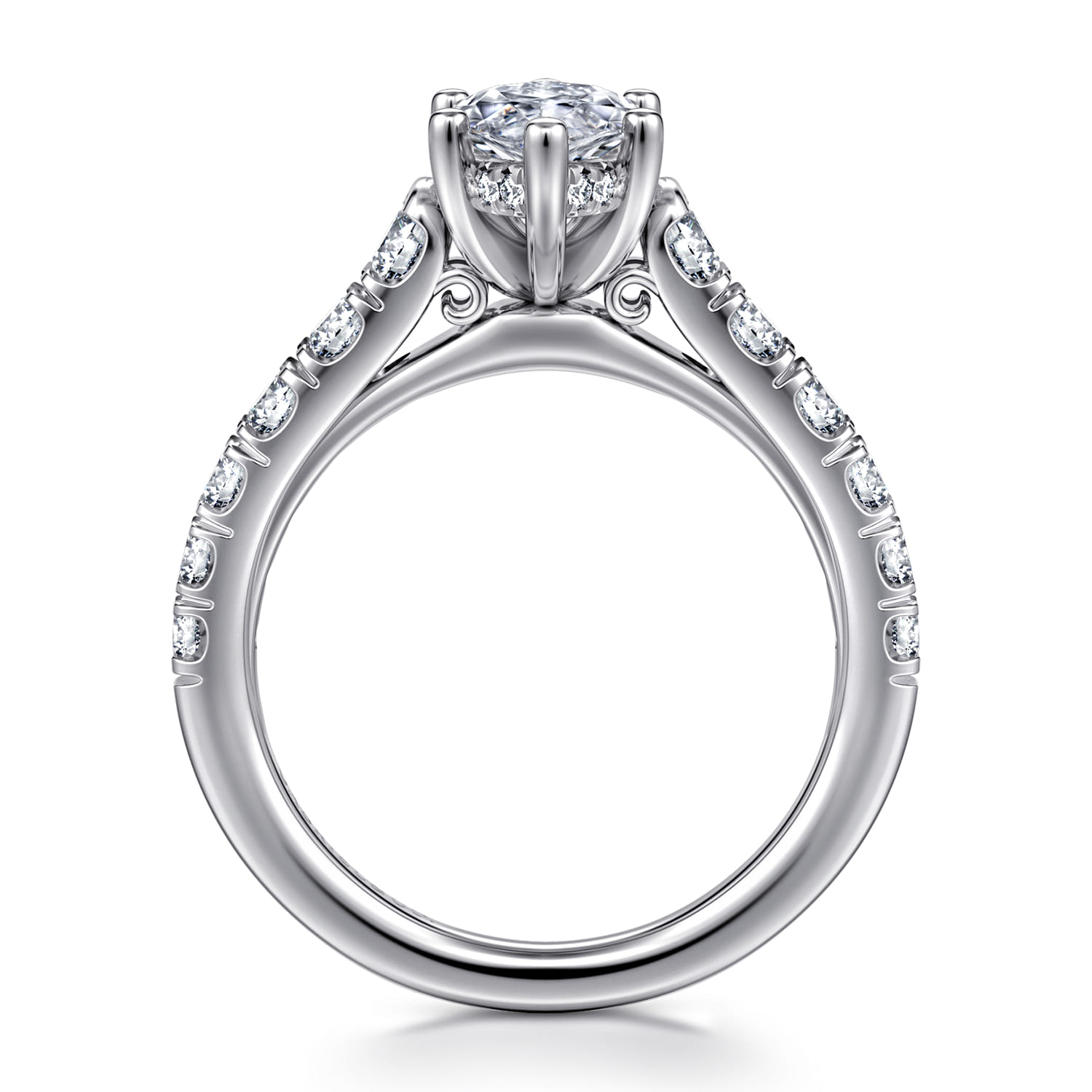 Piper - 14K White Gold Marquise Shape Diamond Engagement Ring - 0.77 ct - Shot 2