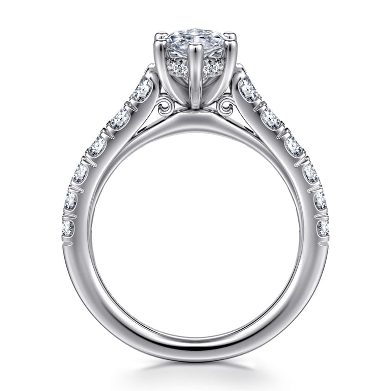 Piper - 14K White Gold Marquise Shape Diamond Engagement Ring - 0.77 ct - Shot 2