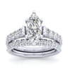 Piper - 14K White Gold Marquise Shape Diamond Engagement Ring - 0.77 ct