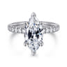 Amira - 14K White Gold Marquise Cut Diamond Engagement Ring - 0.65 ct